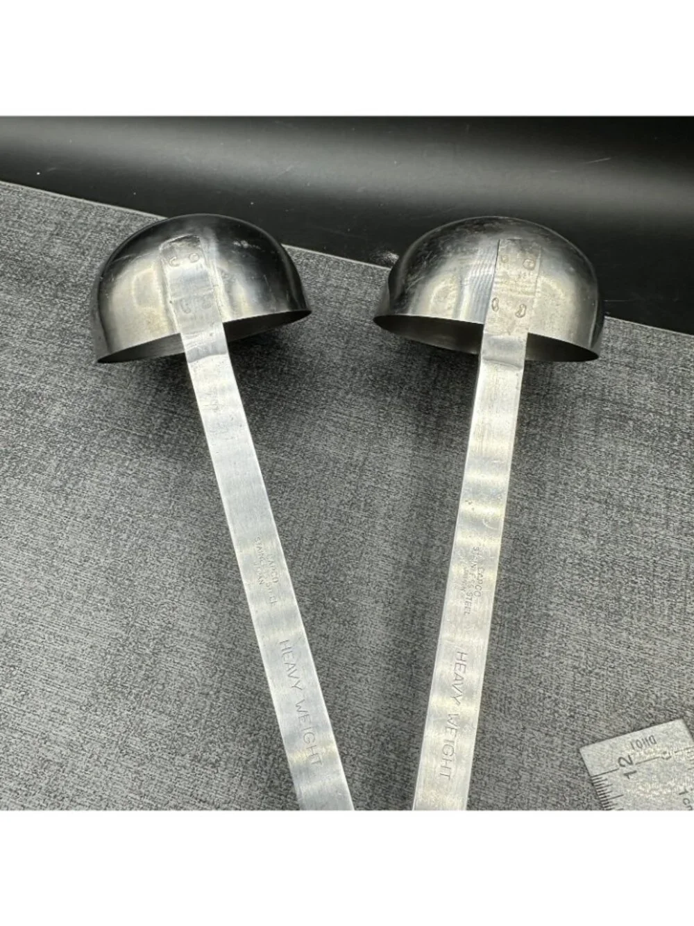 Vintage Stainless Steel 4 oz Ladle Set 2 Commercial Restaurant Japan Hook Capco